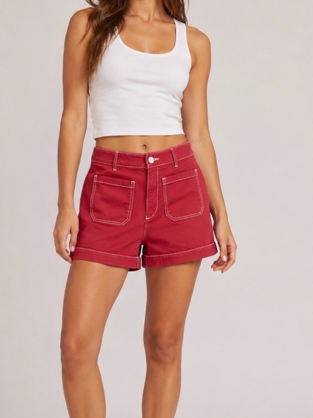 LOFT Palmer Shorts, Red Denim - Size 31/12 *NWOT